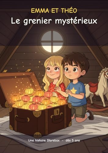 Couverture de Emma et Théo - Le grenier mystérieux: Une BD pour enfants dès 5 ans : une malle fermée, une clé disparue et vingt-quatre lanternes - Tome 1